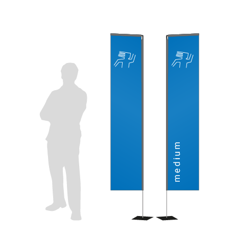 Beachflag Rechteck | Medium (290 cm) | beidseitig bedruckt